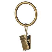 30 PCS Antique Brass Clips Curtain Hooks 1-Inch Inner Diameter, 
