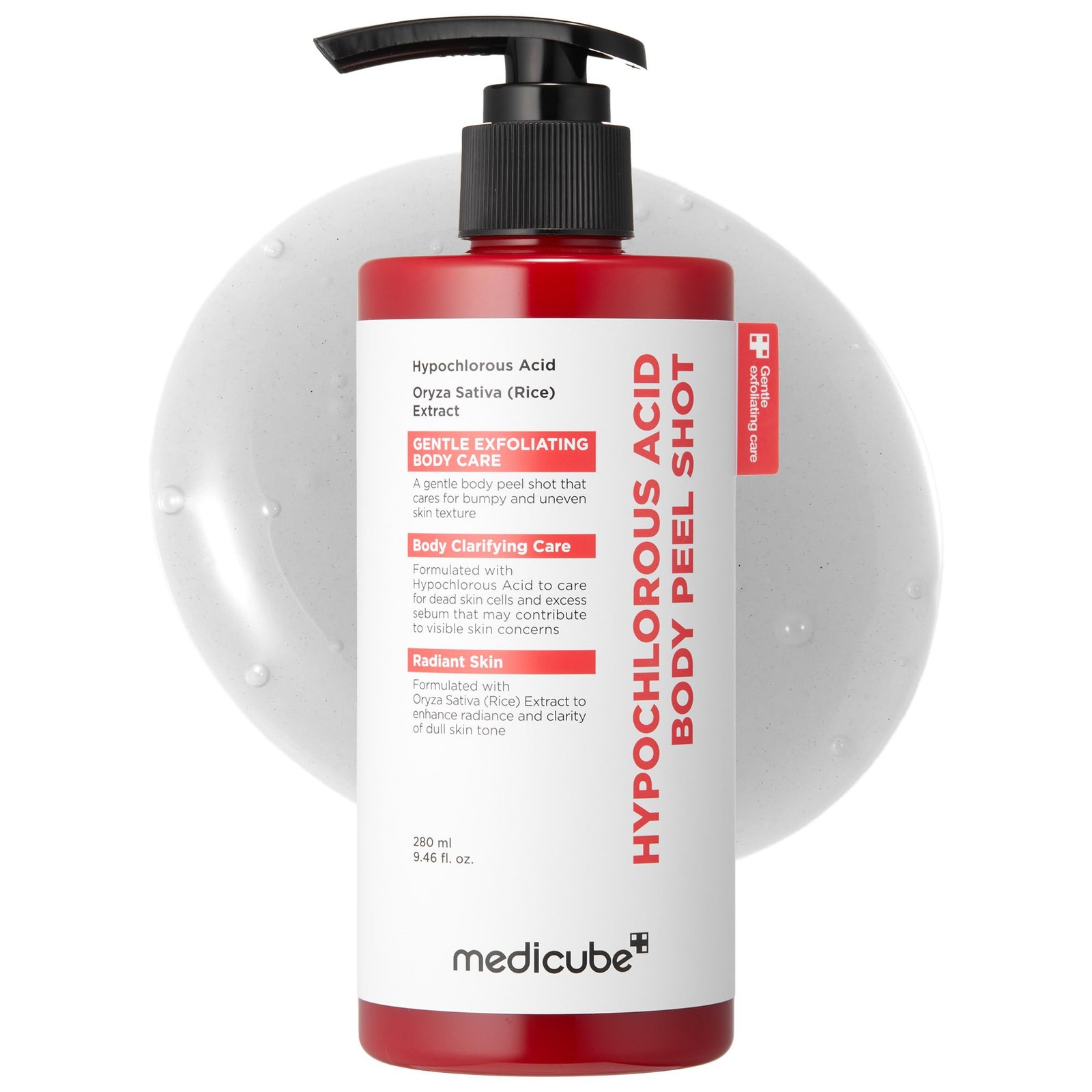 Body Peel Shot with Hypochlorous Acid | Gentle Body Exfoliating Serum for Dea...