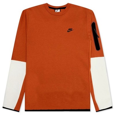 NEW Men's Size L Nike Tech Fleece Burnt Orange White Sweatshirt