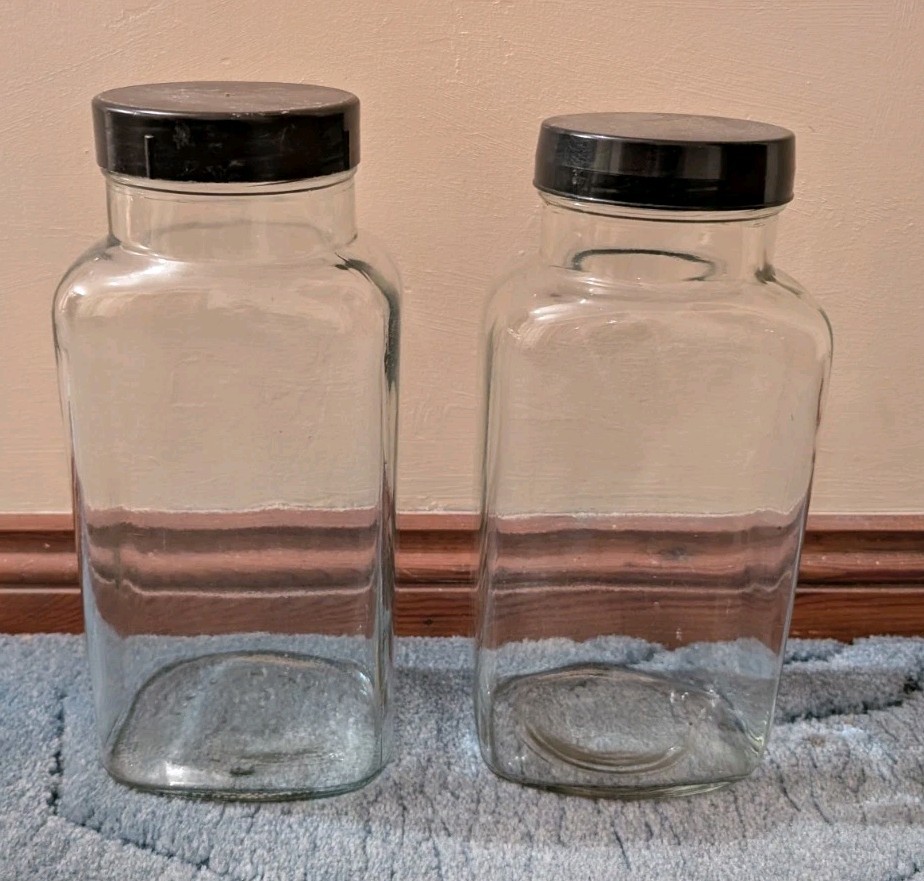 2 Clear Sweet Jars 