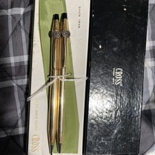 Vintage 12k Gold Filled Cross Ballpoint Pen  Pencil Set No Reserve