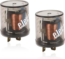2 PCS Car 2 Pin Flasher Relay, 12 V 20 a LED Turn Signal Flasher, Copper Coil Fa