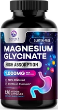 Magnesium Glycinate Capsules 1000mg - Pure & Chelated for Max Absorption - Suppo