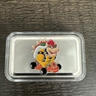 Nintendo Mario Bowser - 1 troy oz .999 Fine Pure Silver Color Enameled Art Bar