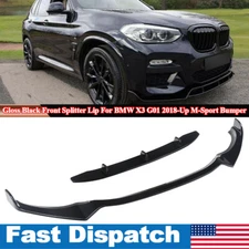Glossy Black Front Bumper Splitter Lip For BMW X3 X4 G01 G02 M Sport 2018-2020