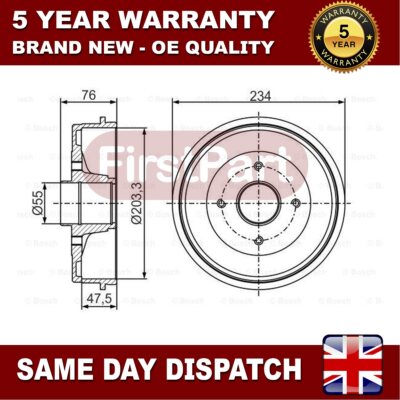 Fits Dacia Sandero 2008-2024 + Other Models Firstpart Rear 2x Brake Drum