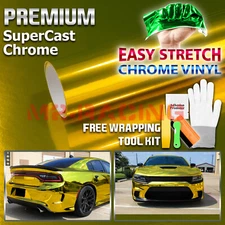 Supercast Chrome Gold Car Vinyl Wrap Easy Stretch Bubble Free Sticker Decal