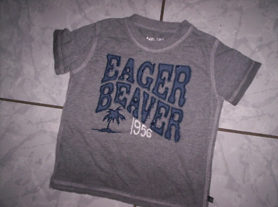 Cooles Shirt ''EAGER BEAVER'', grau, neuw. Gr.98