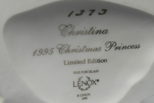 1995 LENOX FINE PROCELAIN "CHRISTINA" 1995 CHRISTMAS PRINCESS *LIMITED EDITION* - Bild 7 von 8