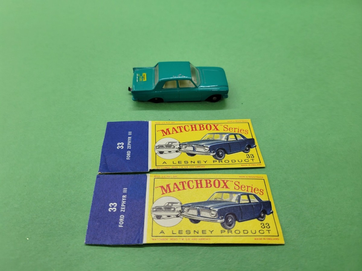 MATCHBOX 　No.33 FORD ZEPHYR Ⅲ vintage Matchbox Series Lesney no. 33 Ford Zephyr III in box