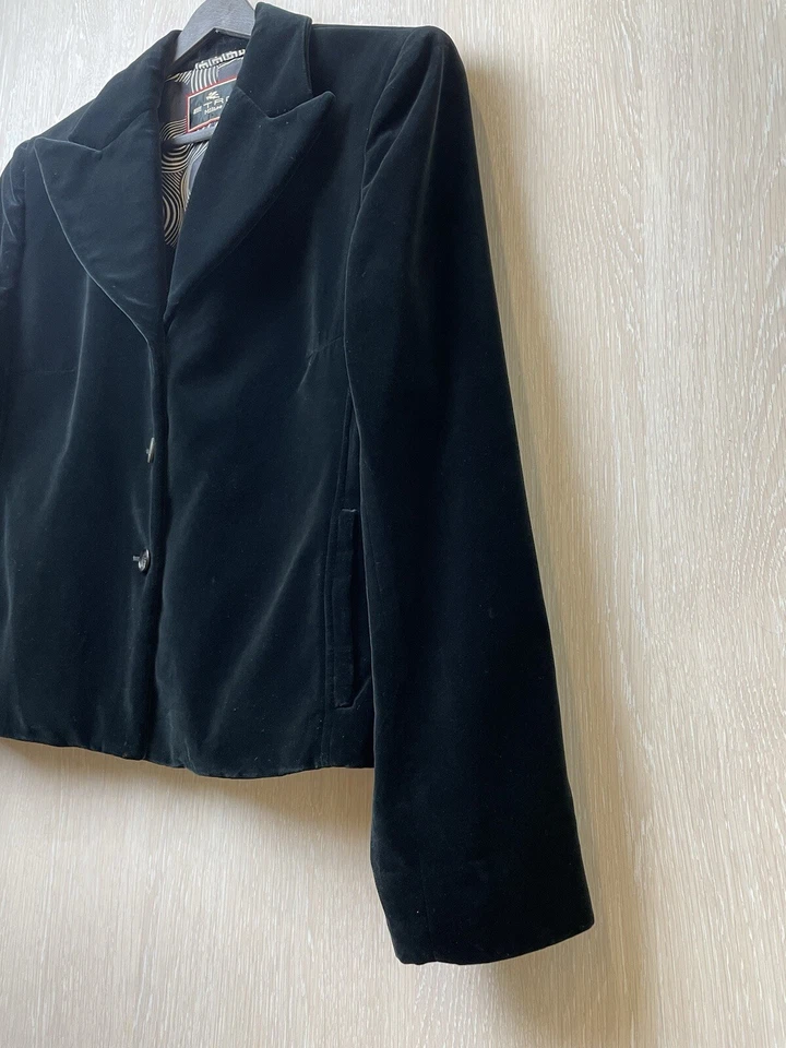 Blazer Etro Milano Terciopelo Seda Dos Botones Frontales Marrón Talla 44 Foto 3 de 4