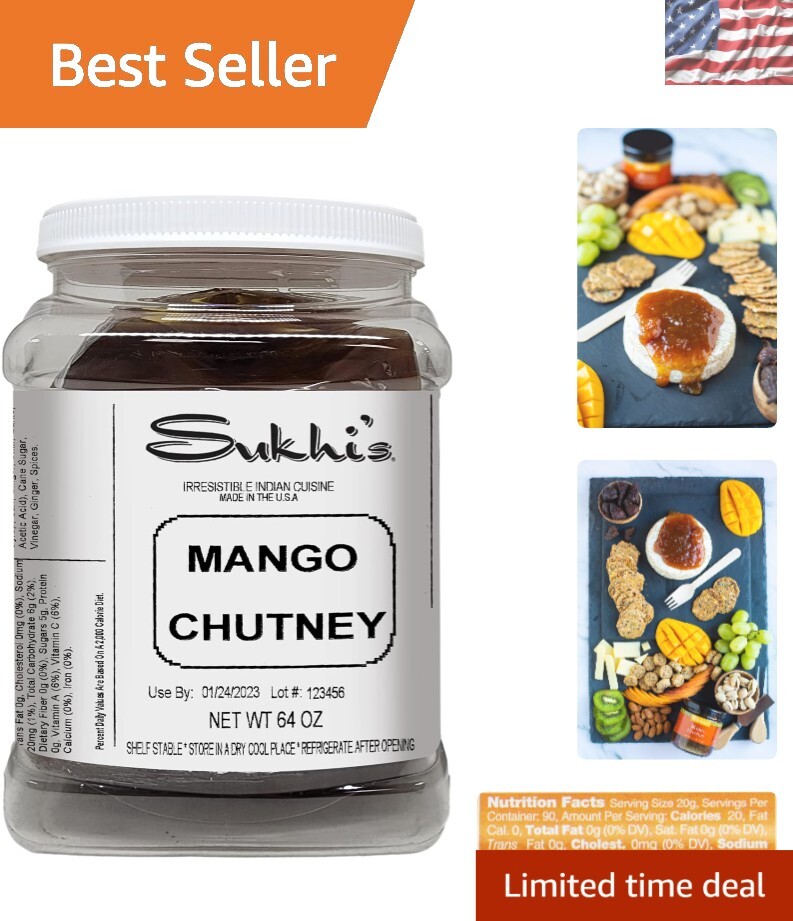 Auténtico chutney de mango para untar 64 oz -, sin gluten, sin conservantes