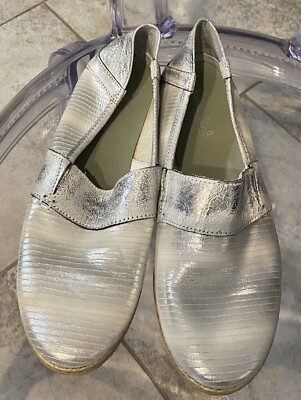 Sommerkind Silver New Leather Loafers, Sz 8.5 (39)