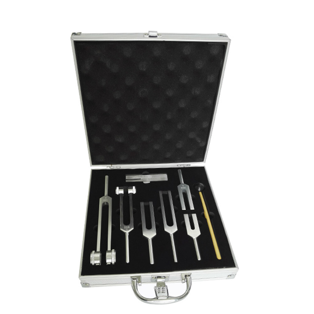 NEW Medical Tuning Fork Set of 7, 128Hz 256Hz 512Hz 1024Hz 2048Hz