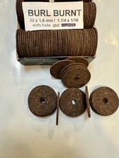 Cork Rings Burnt Burl Ultra Thin Inlay rings 1/16”Thick,  16 rings