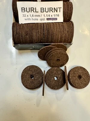 MOGO'S Cork Rings Burnt Burl Ultra Thin Inlay rings 1/16”Thick, 16 rings