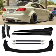 Front Bumper Lip Spoiler Splitter Side Skirt Body Kit For Lexus IS 250 300 350