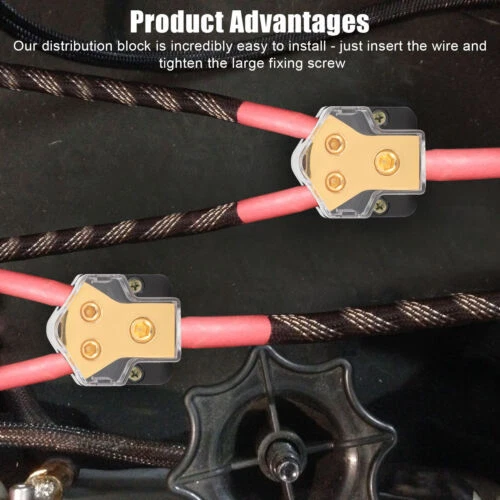 Power Ground Amp Distribution Block 0/2/4 Gauge Input 4/6/8 Wire Output Durable - Image 4 of 4
