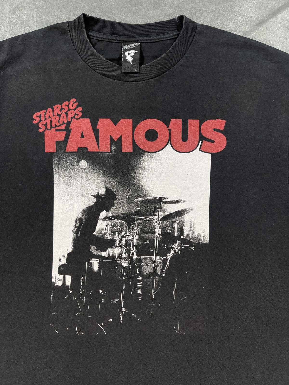 RARE Black Famous Stars & Straps Travis Barker Shirt … - Gem