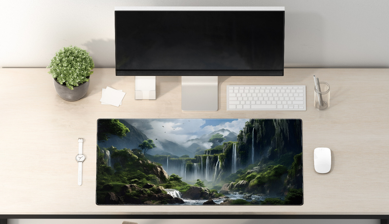 Waterfall Nature Gaming Mouse Pad Large Desk Mat Perfect Gift for Gamers  