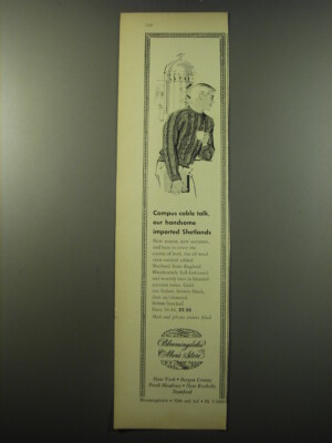 1960 Bloomingdale's Sweater Ad - Campus cable talk