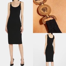 Versace Medusa Dress Bodycon Dress sz 38 Black gold medusa. $1195