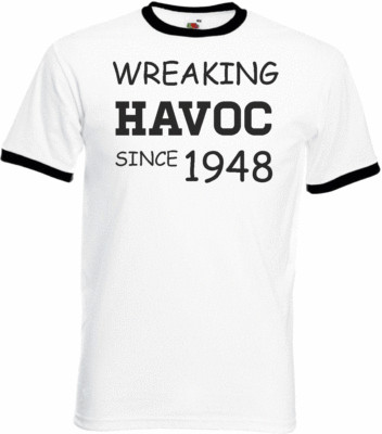 Geschenke zum 78. Geburtstag Jahr 1948 Unisex Ringer T-Shirt Wreaking Havoc