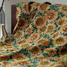 Vintage Sunflowers French Jacquard Tapestry F...