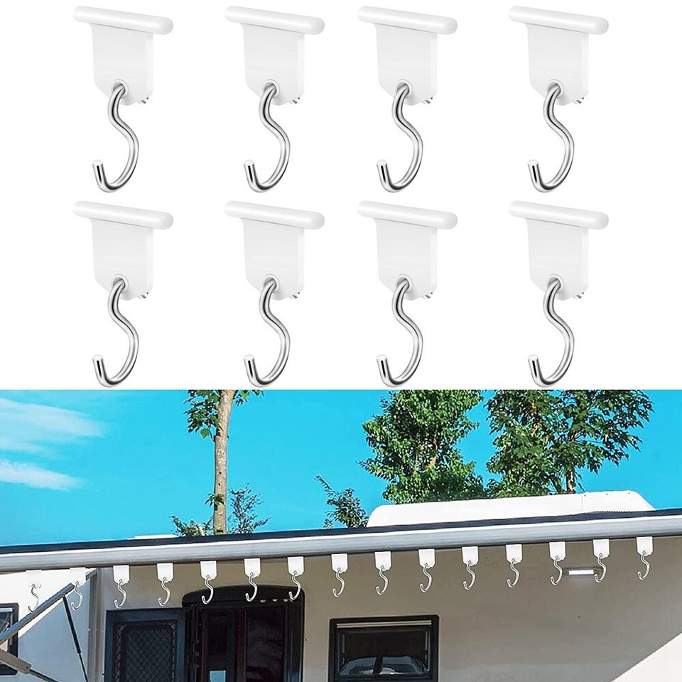 8x Camping Awning Hooks Clips RV Tent Hangers For Caravan Camper Spare