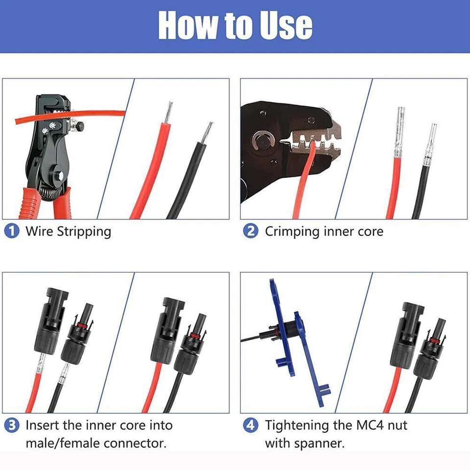 Conjunto de 10-100 conectores de cabo de fio macho fêmea painel solar conector à prova d'água - Imagem 4 de 4