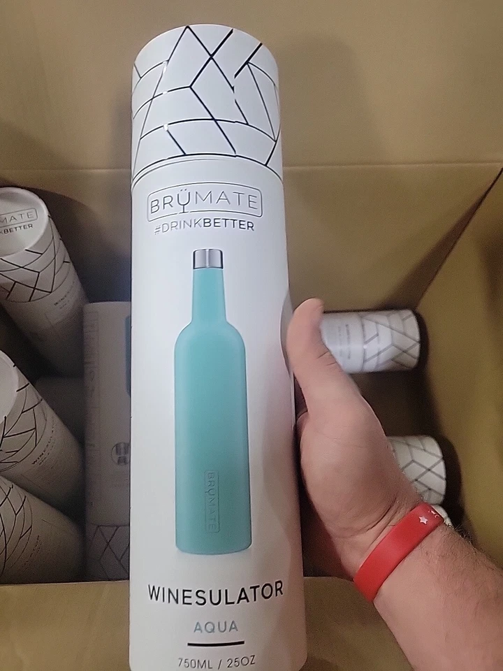 Aqua Blue BRUMATE Winesulator 25 OZ Stainless Steel Wine Bottle New With Box