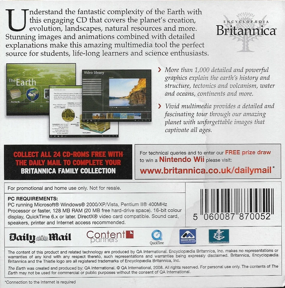 Britannica Family Collection : Discover Planet Earth : Promotional CD Rom . - Image 2 of 4