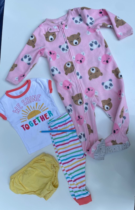 Baby outfit and PJ Mix Lot Size 12 Months Blanket sleeper, shirt, pants