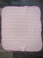Gerber Baby Blanket Girl Pink White Aqua Blue Purple Thermal Waffle Stripe
