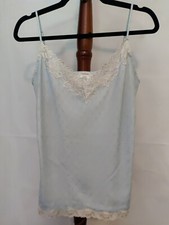 Maurices women's size L lined camisole green print adjustable straps lace EUC