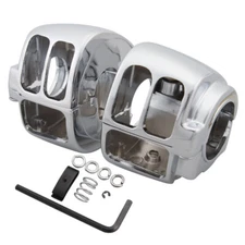 Chrome Handlebar Control Switch Housing Cover Kits For Harley Softail Heritage