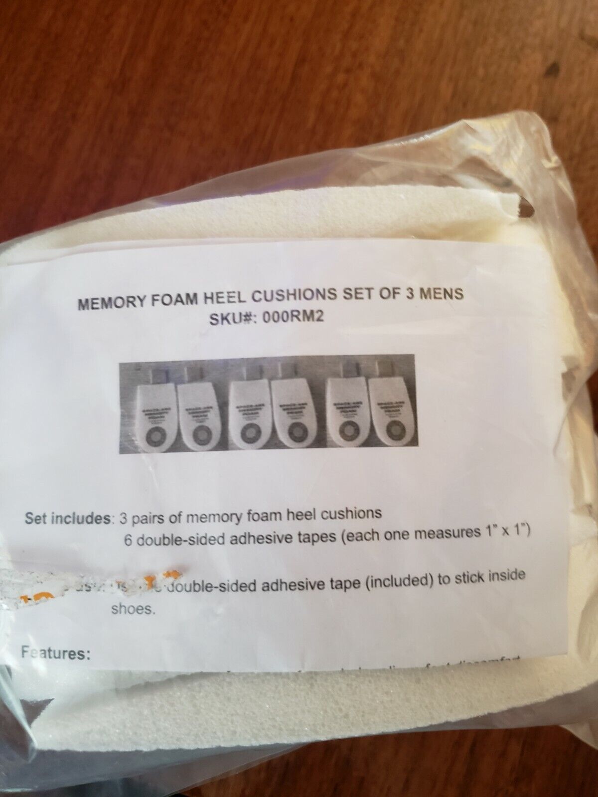 NEW, Set of 3 Memory Foam Heel Cushions for Men