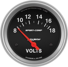 Auto Meter 3592 Sport-comp Electric Voltmeter Gauge Regular 2.625 In.