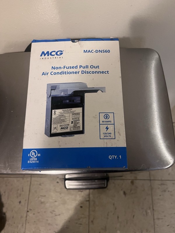 MCG MCG-DNG60 Non-Fused Pull Out Air Conditioner Disconnector Raintight Outdoor