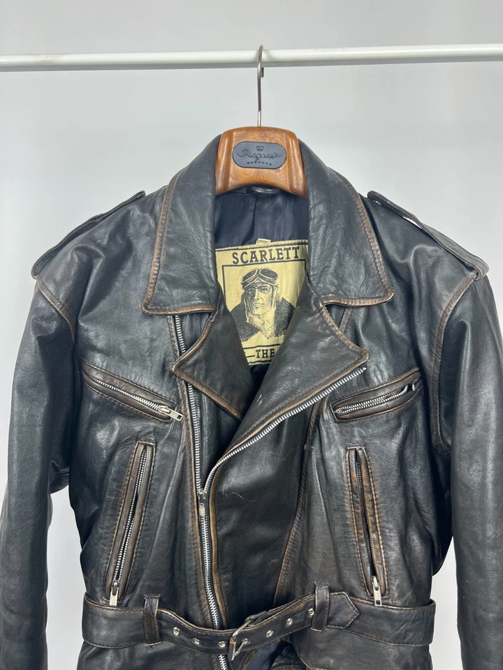 Scarlett Women's Real Leather Heavyweight Biker Motorcycle Jacket Size Small - Image 3 of 4