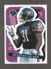1995 Upper Deck Stick-Ums #6 Rashaan Salaam rookie card, Colorado Buffaloes. rookie card picture