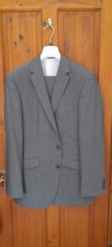 Men's Baumler Evolution 2 Piece Grey Pinstripe Suit - 42R