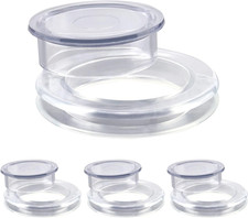 2 Inch 4 Sets Patio Table Umbrella Hole Ring and Cap Set Silicone Transparent In