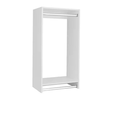 Vista Collection 36 In. W White Closet Kit Double Hanging Wall Mounted 2-Shelf W
