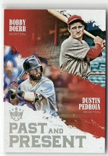 2018 PANINI DIAMOND KINGS DUSTIN PEDROIA / BOBBY DOERR PAST AND PRESENT RED SOX