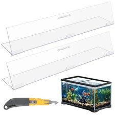 Sieral Aquarium Lids Polycarbonate Canopy 2 Pieces Set 16.87 x 16.87 x 0.12 Inch