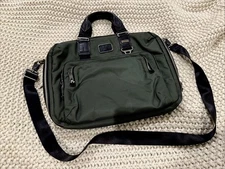 TUMI ALPHA BRAVO Yuma Slim Briefcase Messenger Bag Ballistic Nylon Olive 22631sp