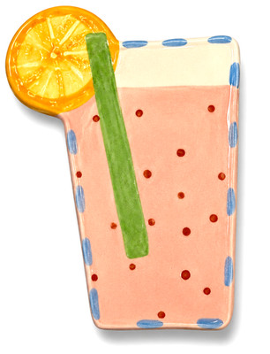 Coton Colors Pink LEMONADE Ceramic Mini Attachment  Retired Summer Drink