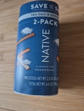 Native Twin Pack Deodorant Sea Salt Cedar 4.6oz/2ct - New