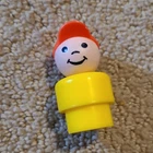 Fisher-Price Little People Boy Figure Yellow Body Red Cap Vintage Toy